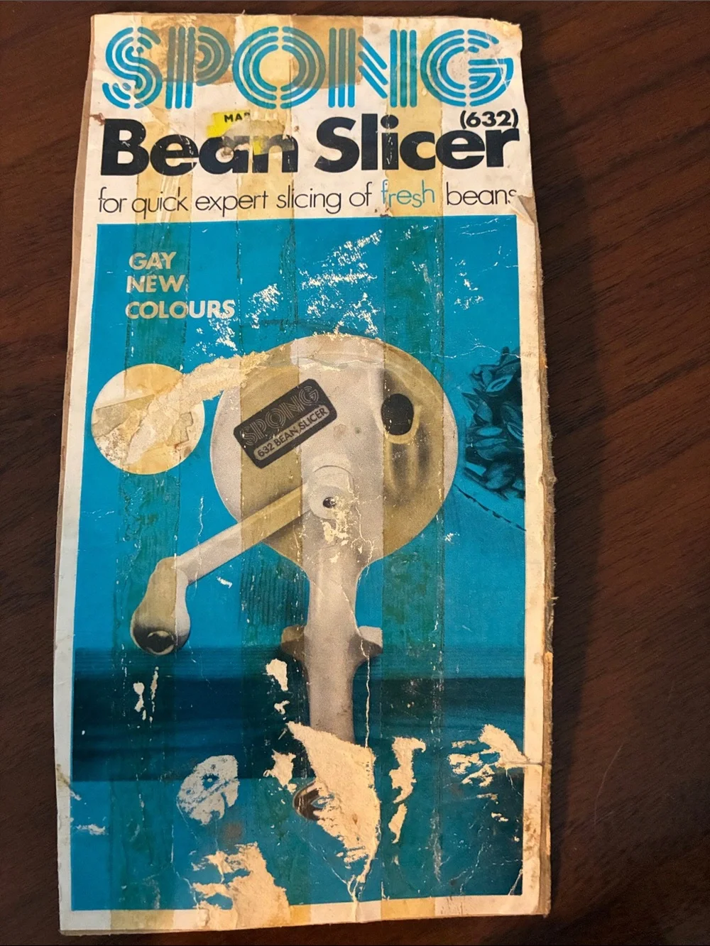 Cast Iron Green Bean Slicer Spong's Bean Slicer No632 Orig. Papers French Blue